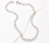 Affinity Diamonds White Gold-Clad Sterling Silver 18" Curb Link Pave Statement Necklace